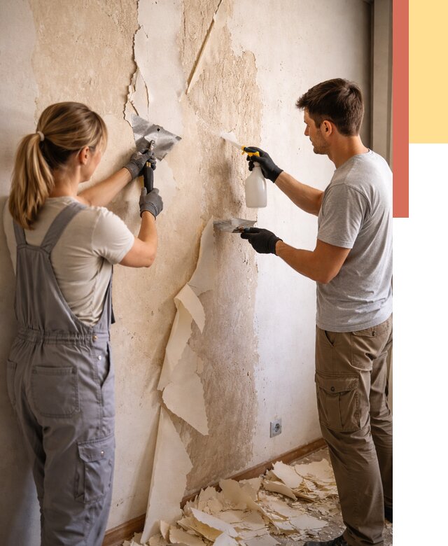 Снятие старых обоев в Севастополе от 5419 руб. под ключ недорого | ОТДЕЛОЧНИК-Сев