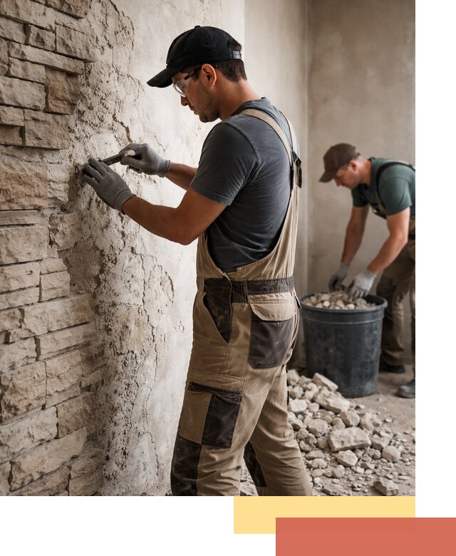 Демонтаж декоративного камня в Севастополе профессионально и безопасно