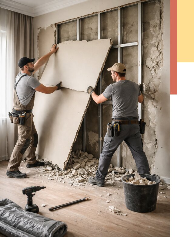 Демонтаж гипсокартона со стен в Севастополе от 361 руб. — услуги демонтажа | ОТДЕЛОЧНИК-Сев