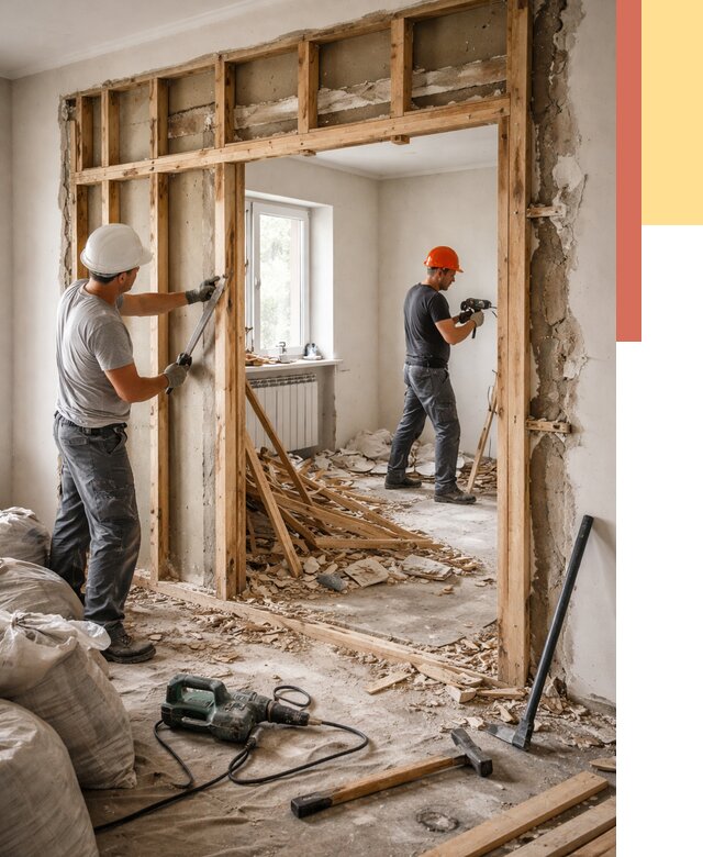 Демонтаж деревянных перегородок в Севастополе от 3303 руб. — быстро и недорого | ОТДЕЛОЧНИК-Сев