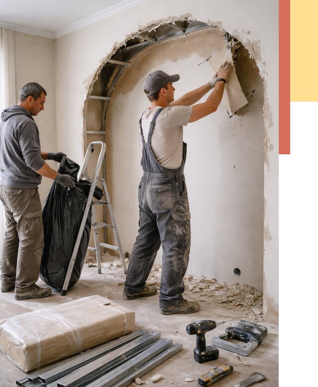 Демонтаж арки из гипсокартона в Севастополе от 3612 руб. — услуги под ключ | ОТДЕЛОЧНИК-Сев