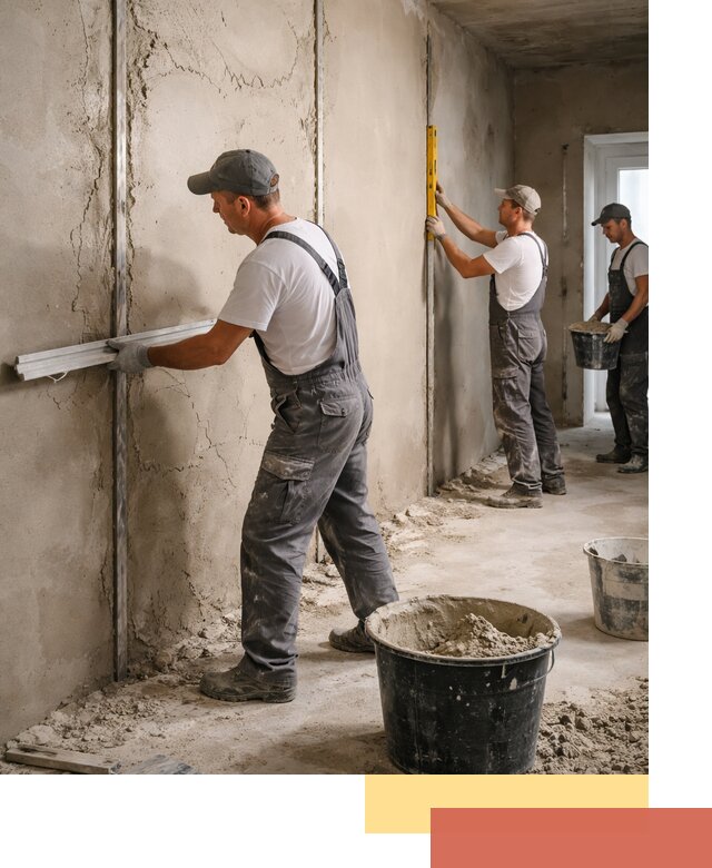 Штукатурка стен по маякам в Севастополе — точная и ровная поверхность