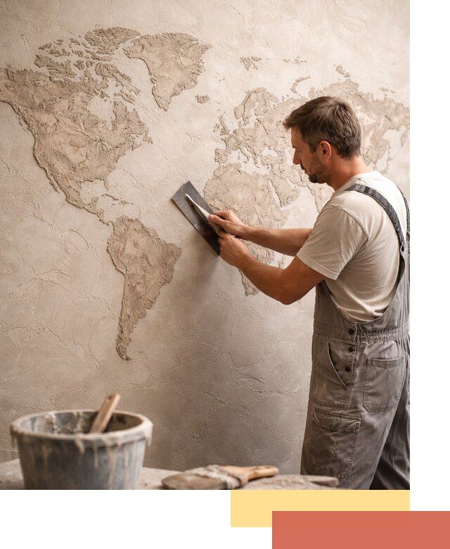 Декоративная штукатурка «Карта мира» под ключ в Севастополе