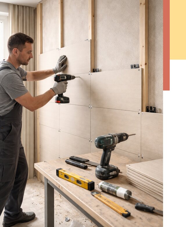 Монтаж МДФ панелей на стены в Севастополе от 1290 руб. под ключ | ОТДЕЛОЧНИК-Сев