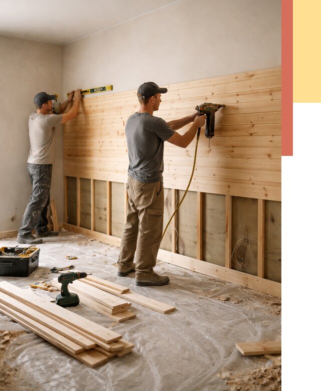 Монтаж деревянной вагонки на стены в Севастополе от 7741 руб. | Услуги монтажа вагонки | ОТДЕЛОЧНИК-Сев