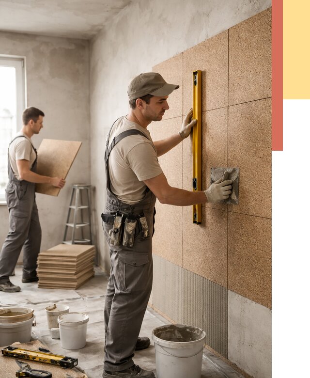 Монтаж пробковых панелей на стены в Севастополе от 3612 руб. — ОТДЕЛОЧНИК-Сев