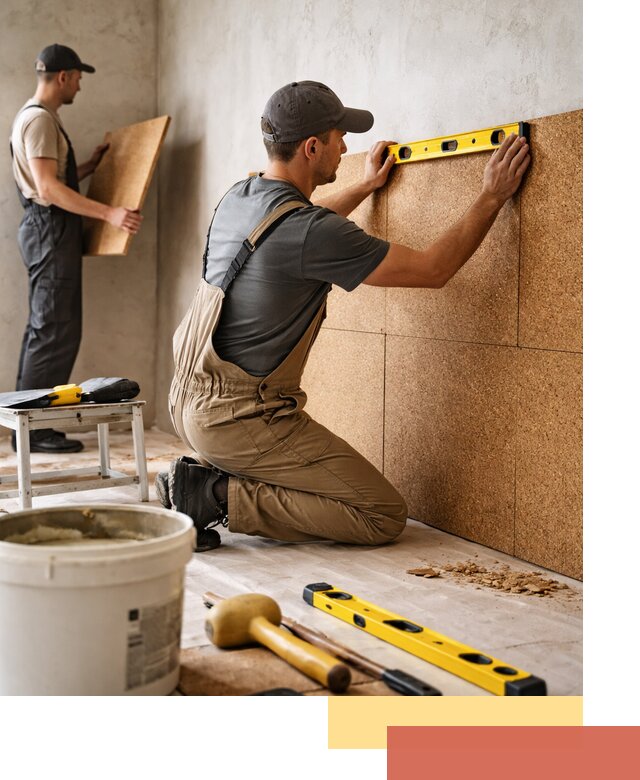 Монтаж пробковых панелей на стены в Севастополе быстро и качественно