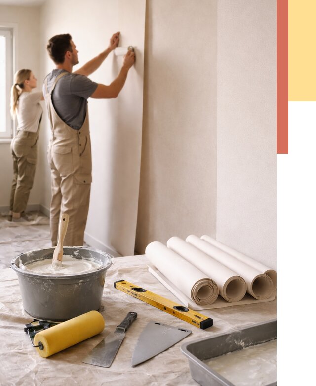 Поклейка бумажных обоев в Севастополе от 5677 руб./м2 — быстро и недорого | ОТДЕЛОЧНИК-Сев