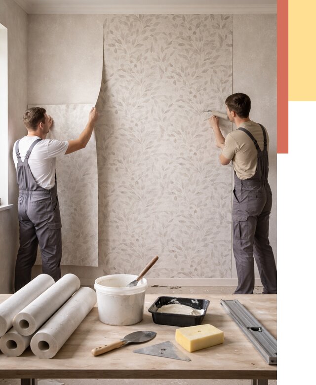 Поклейка обоев с подбором рисунка в Севастополе от 3612 руб. | ОТДЕЛОЧНИК-Сев - быстро и недорого