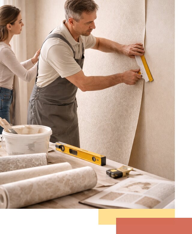 Поклейка обоев с подбором рисунка в Севастополе