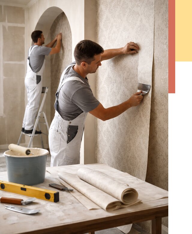 Поклейка обоев на сложные стены в Севастополе от 2890 руб. под ключ | ОТДЕЛОЧНИК-Сев