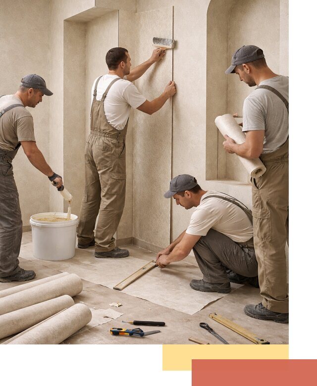 Поклейка обоев на сложные стены и неровные поверхности в Севастополе