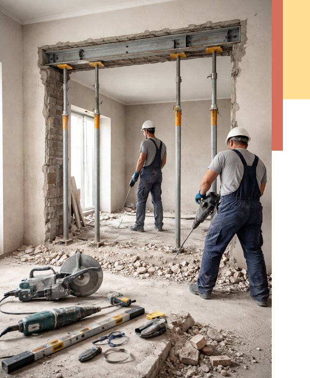 Прорезка проема в стене в Севастополе от 4644 руб. — быстро и недорого | ОТДЕЛОЧНИК-Сев