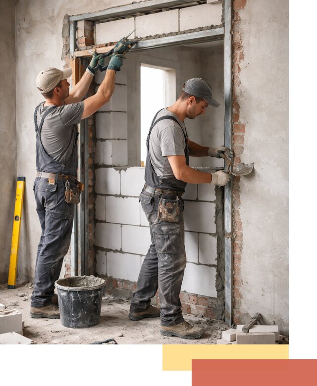 Закладка дверного проема под ключ в Севастополе: демонтаж, монтаж, отделка