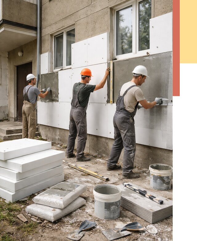 Утепление стен пенопластом в Севастополе от 1806 руб. — недорого и под ключ | ОТДЕЛОЧНИК-Сев