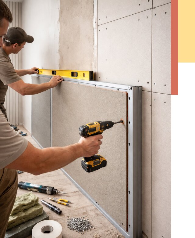 Шумоизоляция стен панелями ЗИПС в Севастополе от 2271 руб./м² под ключ | ОТДЕЛОЧНИК-Сев