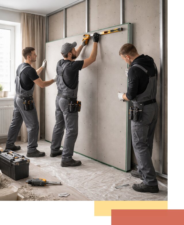 Шумоизоляция стен панелями ЗИПС в Севастополе для жилых и коммерческих помещений