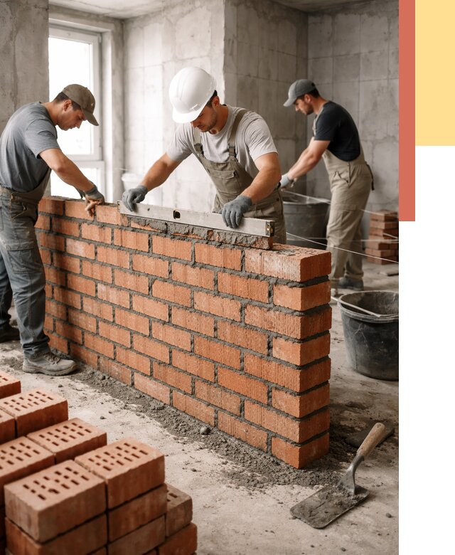 Кладка перегородок из кирпича в Севастополе от 3612 руб. за м² | ОТДЕЛОЧНИК-Сев