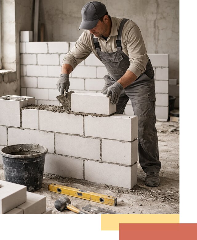 Кладка перегородок из силикатного блока в Севастополе