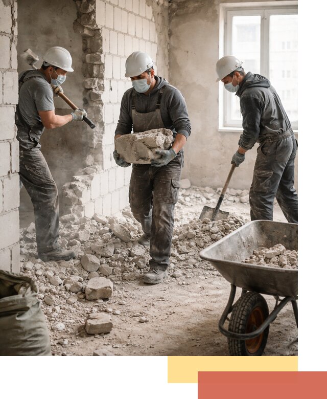 Демонтаж блочных перегородок в Севастополе быстро и аккуратно