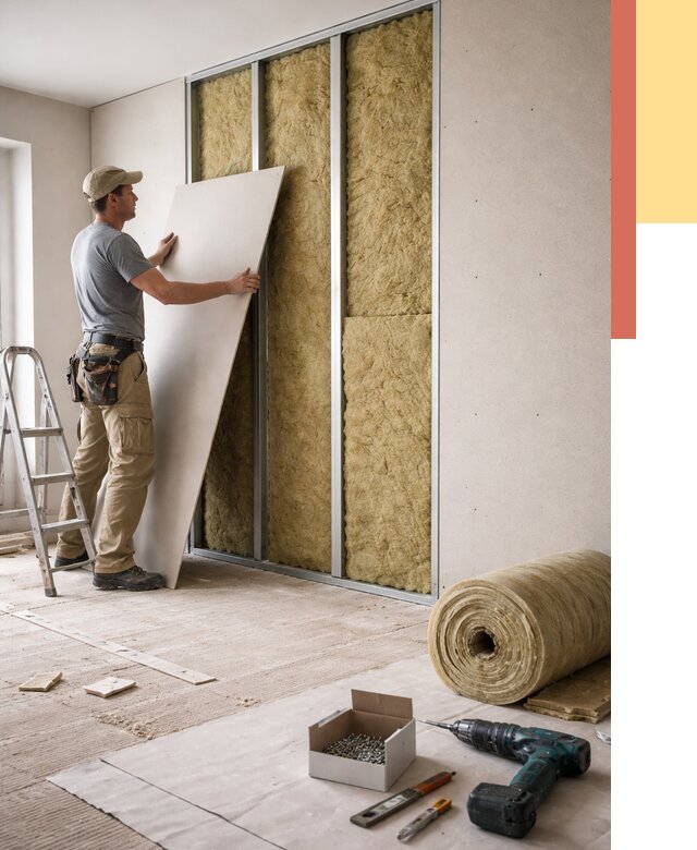 Перегородка из гипсокартона с шумоизоляцией в Севастополе от 3220 руб. | ОТДЕЛОЧНИК-Сев