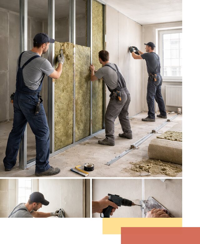 Перегородка из гипсокартона с шумоизоляцией в Севастополе — монтаж под ключ