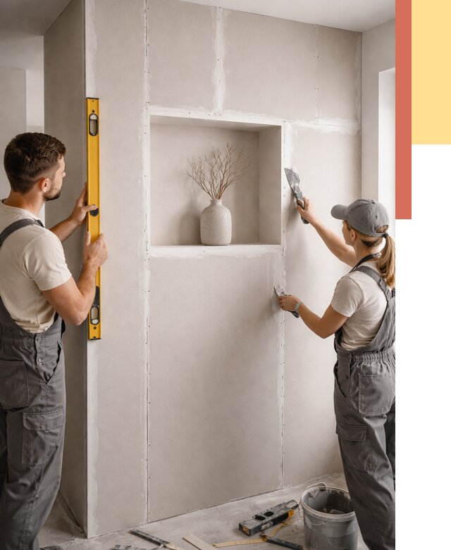 Перегородка из гипсокартона с нишей в Севастополе от 3354 руб. под ключ | ОТДЕЛОЧНИК-Сев