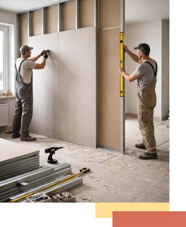 Зонирующая перегородка из гипсокартона под ключ в Севастополе