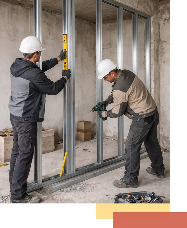 Монтаж каркаса перегородки из профиля в Севастополе