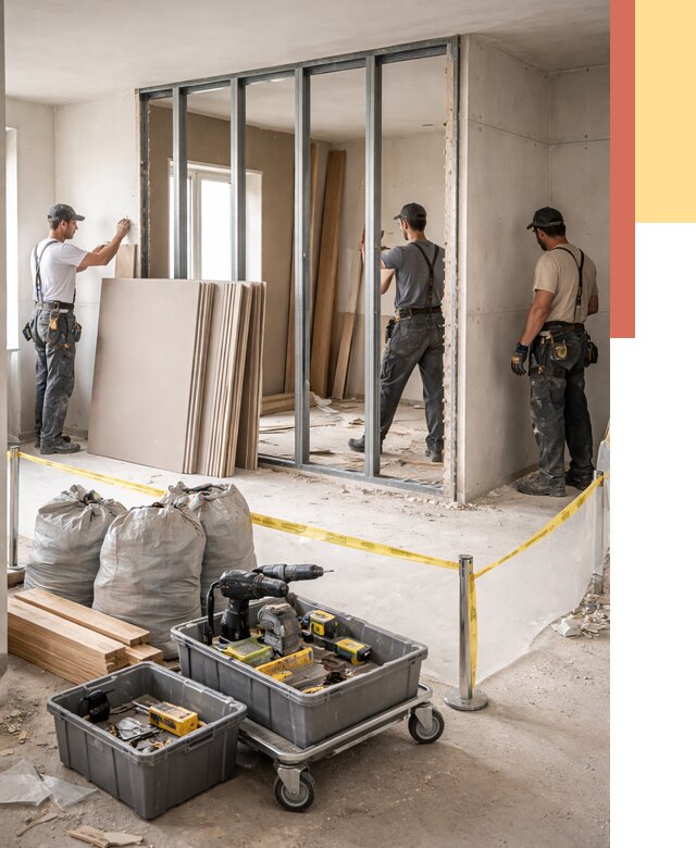 Перенос гипсокартонной перегородки в Севастополе под ключ от 4644 руб. | Демонтаж и монтаж – ОТДЕЛОЧНИК-Сев