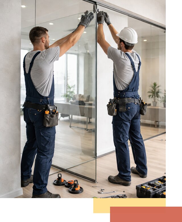 Безрамные стеклянные перегородки под ключ в Севастополе