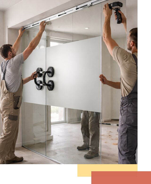 Матовые стеклянные перегородки под ключ в Севастополе