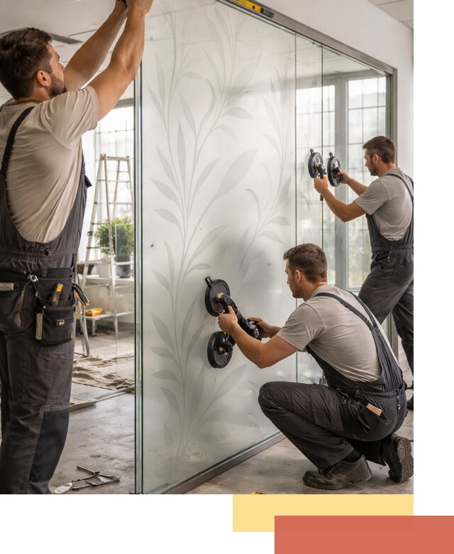 Стеклянные перегородки с рисунком на заказ в Севастополе