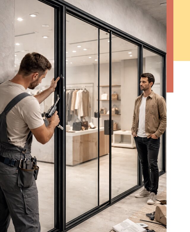 Стеклянные перегородки для магазинов в Севастополе от 8463 руб. под ключ | ОТДЕЛОЧНИК-Сев