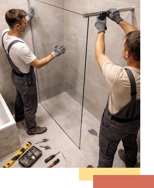 Стеклянные перегородки для душа в Севастополе — изготовление и монтаж