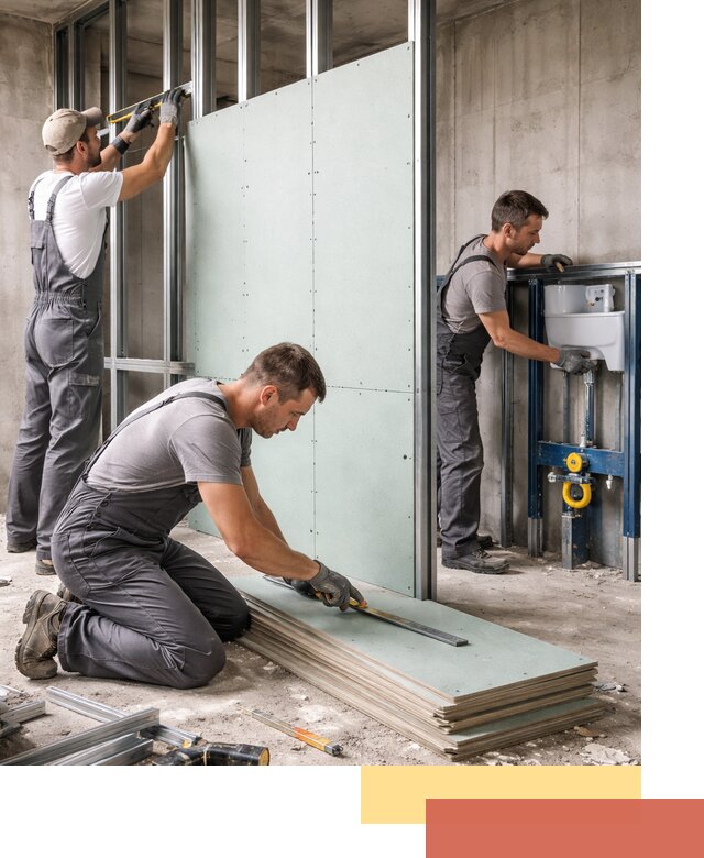 Монтаж и ремонт сантехнических перегородок в Севастополе