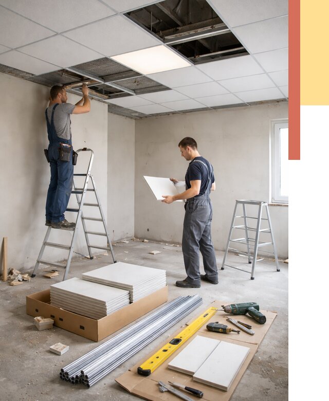 Монтаж потолка армстронг в Севастополе от 4644 руб/м2 — быстрая установка под ключ | ОТДЕЛОЧНИК-Сев