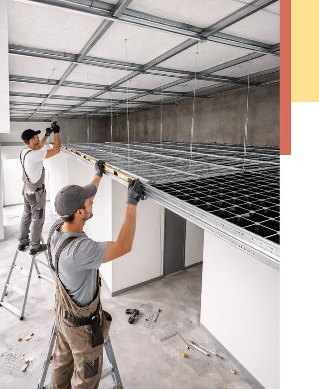 Монтаж потолка грильято в Севастополе от 464 руб./м² — быстрая сборка под ключ | ОТДЕЛОЧНИК-Сев