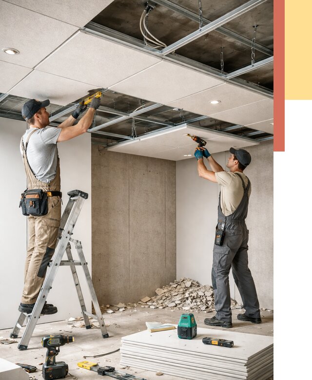 Монтаж акустического потолка в Севастополе от 6709 руб/м2 — быстро и недорого | ОТДЕЛОЧНИК-Сев