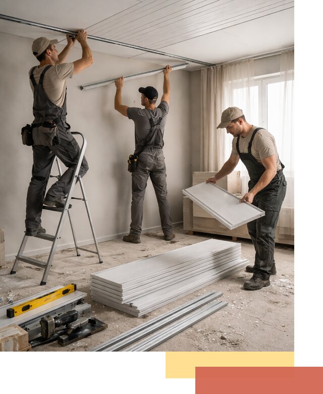 Монтаж потолка из ПВХ панелей в Севастополе оперативно и качественно