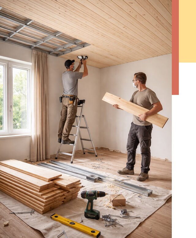 Монтаж потолка из вагонки в Севастополе от 6709 руб. | Быстро и недорого — ОТДЕЛОЧНИК-Сев