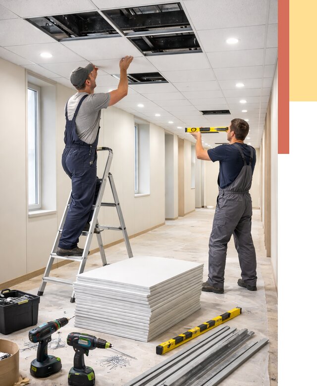 Ремонт потолка Армстронг в Севастополе от 4644 руб. — быстро и недорого | ОТДЕЛОЧНИК-Сев