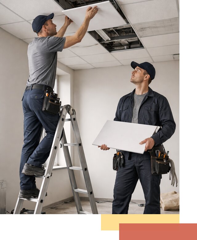 Обслуживание подвесного потолка в Севастополе — ремонт и чистка