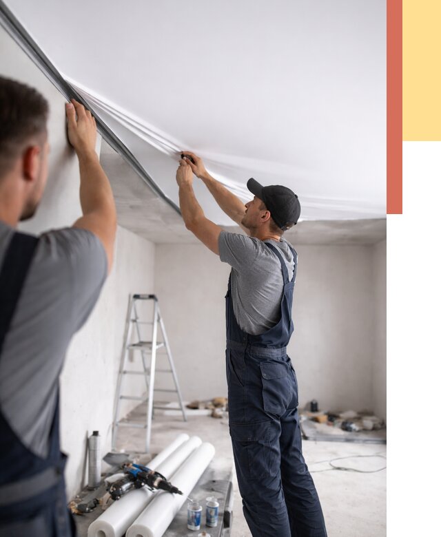 Монтаж матового натяжного потолка в Севастополе от 4644 руб./м² — быстро и недорого | ОТДЕЛОЧНИК-Сев