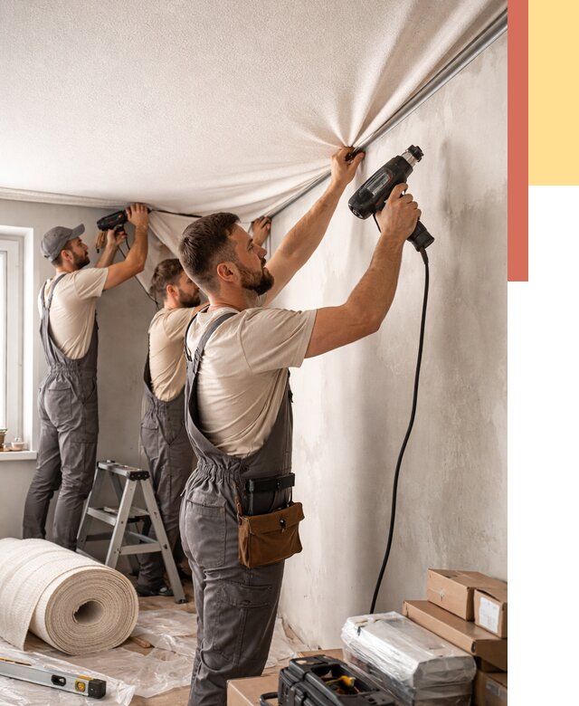 Монтаж фактурного натяжного потолка в Севастополе от 774 руб. — ОТДЕЛОЧНИК-Сев