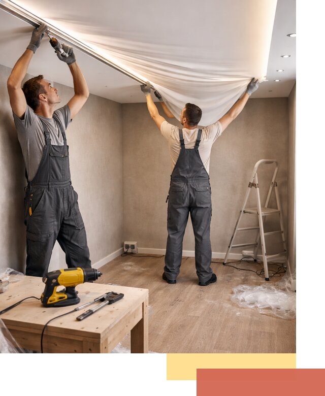 Монтаж натяжного потолка с подсветкой в Севастополе цена и сроки