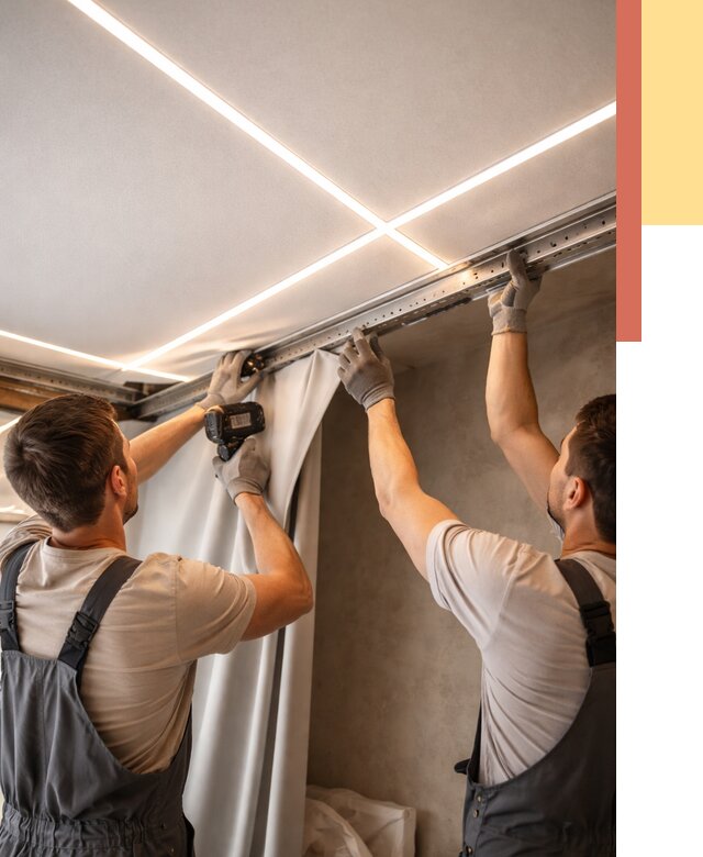 Монтаж натяжного потолка со световыми линиями в Севастополе от 1239 руб. | ОТДЕЛОЧНИК-Сев