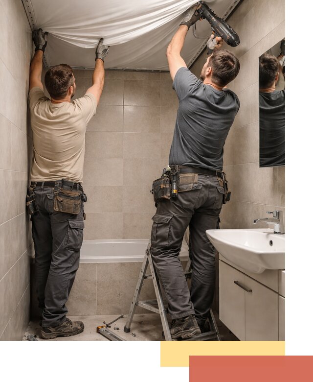 Монтаж натяжного потолка в ванной в Севастополе быстро и качественно