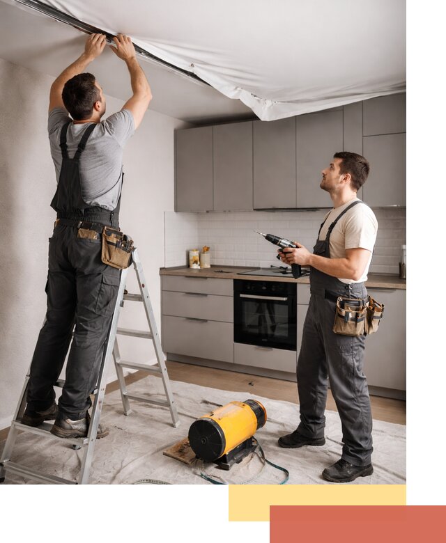 Монтаж натяжного потолка на кухне в Севастополе