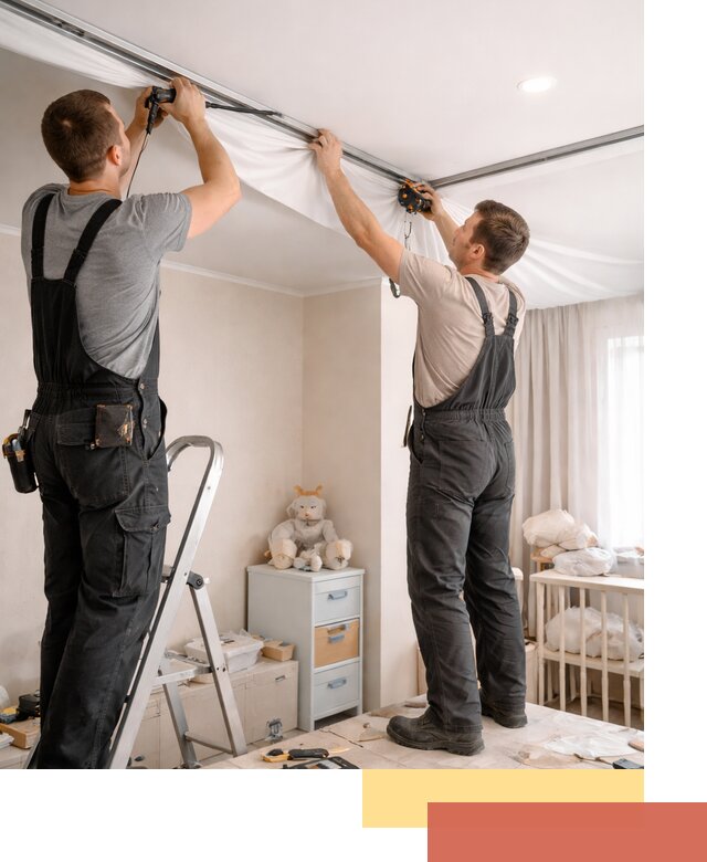 Монтаж натяжного потолка в детской комнате в Севастополе